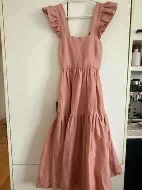 Blush Pink Ruffle Strap Maxi Dress